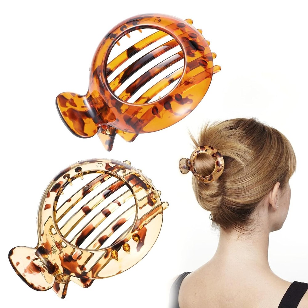 2 Pcs Small Hair Clips Thin Hair Non Slip Flat Claw Jaw Clamp Grip Styling NEW