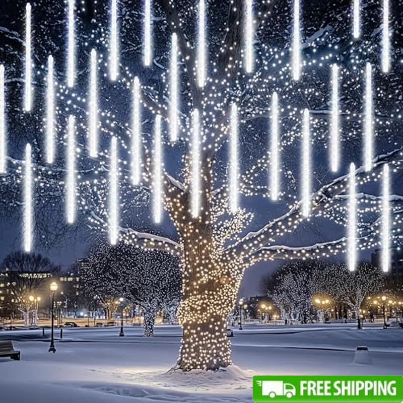 24-Tube LED Meteor Shower Lights Waterproof Outdoor Christmas Party Decoration