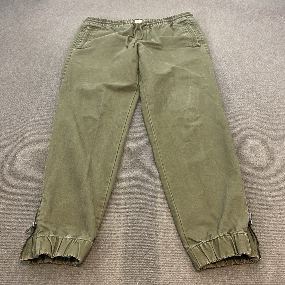 Vintage GAP Jogger Zip Ankle Green Canvas Stretch Waist Pants Men’s L Fits 36x29