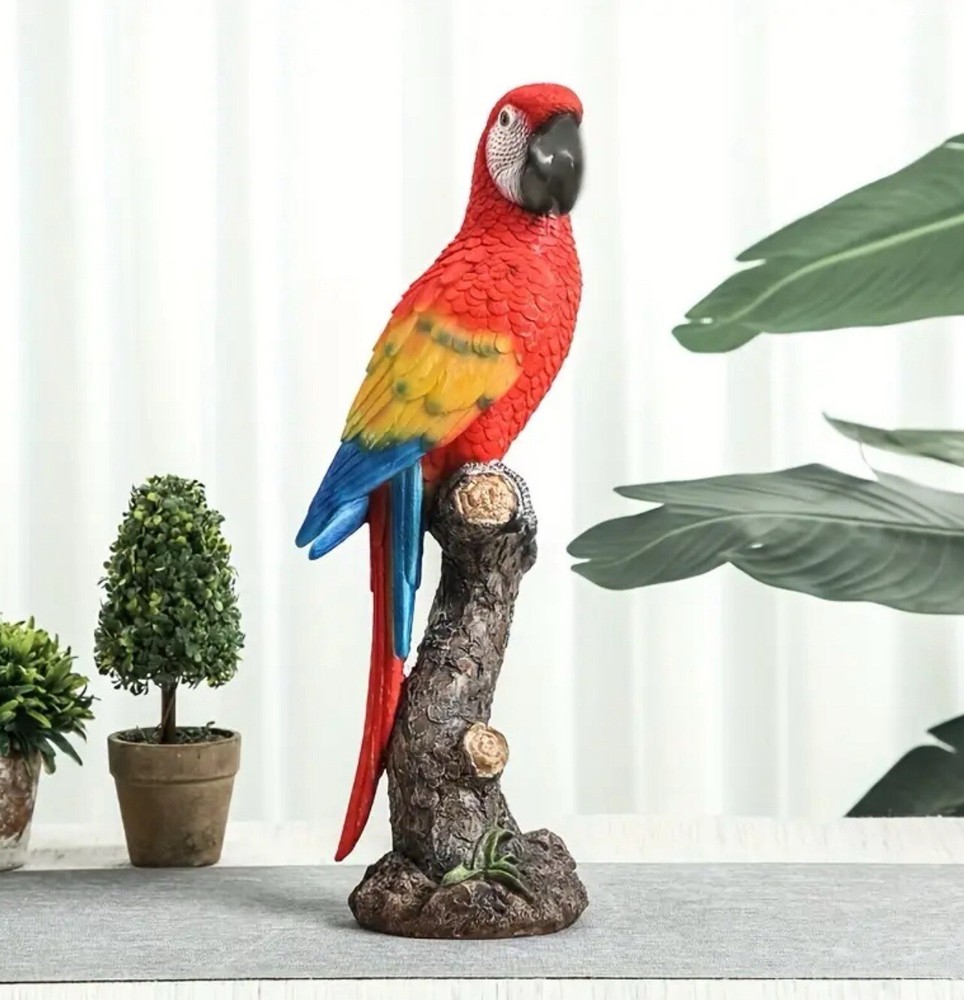 Parrot Statue Resin Crafts Cute Garden Statue for Porch Living Room Indoor