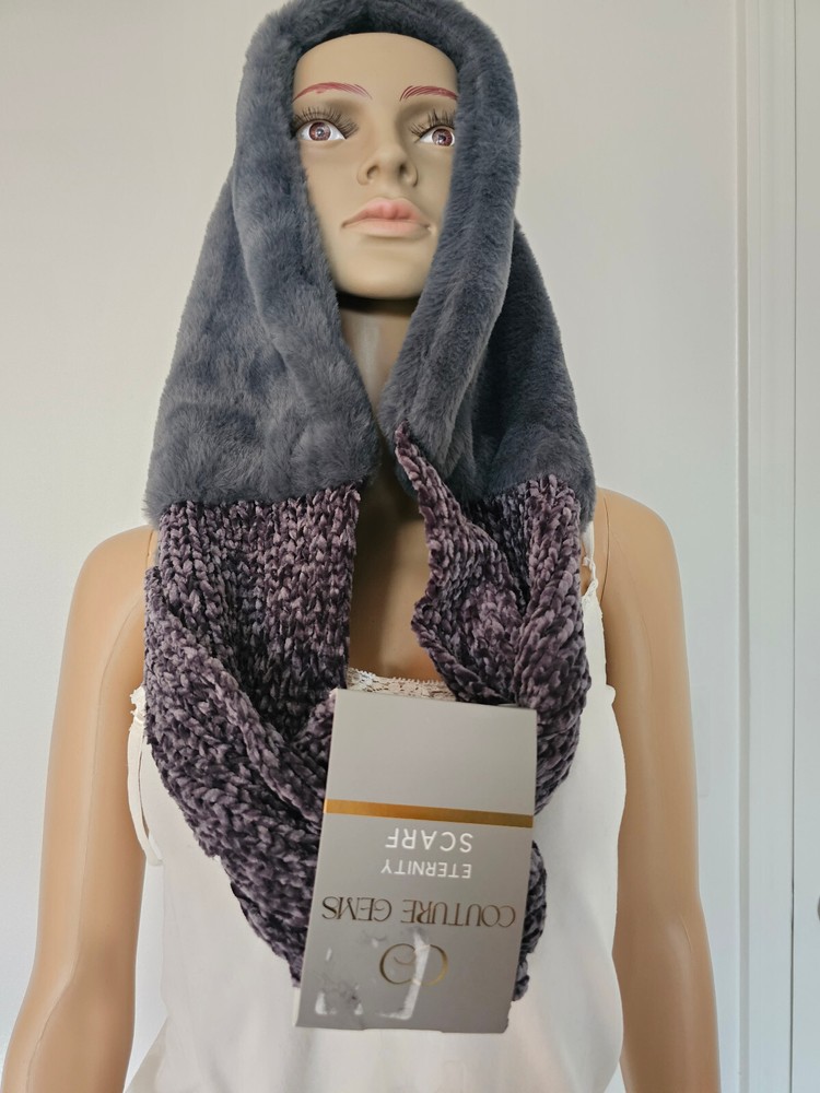 Grey Acrylic Tube Eternity Scarf by CG Couture Gems
