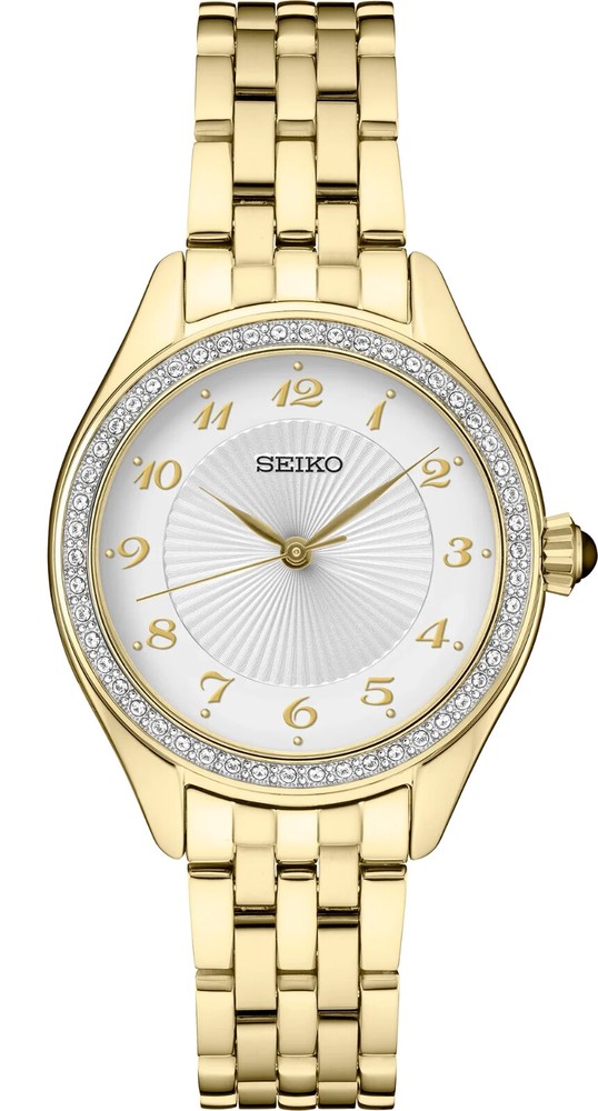 Seiko Essential Women's Swarovski Crystal Bezel Watch -  SUR394 ($350 MSRP)