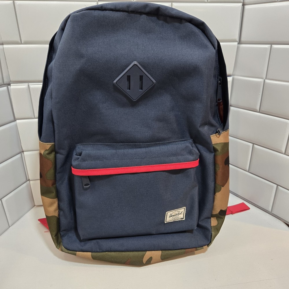 Herschel Supply Co Heritage Backpack in Blue Red Camo for School