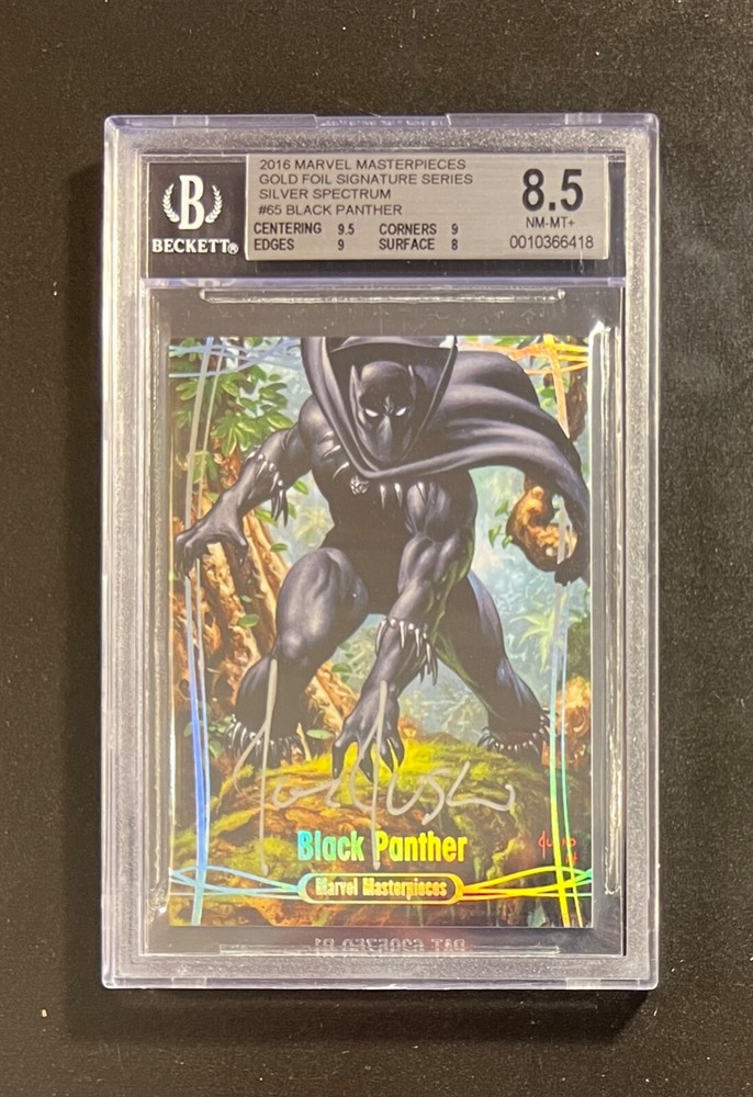 2016 Marvel Masterpieces Silver Spectrum Card #65 BLACK PANTHER Beckett 8.5 /10