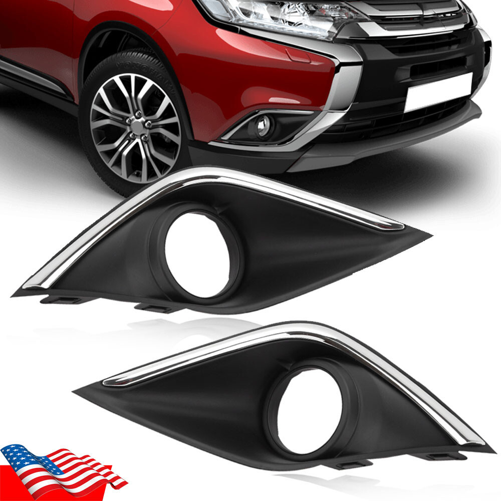 Front Bumper Fog Lamp Light Cover Grill Bezel For Mitsubishi Outlander 2016-2019