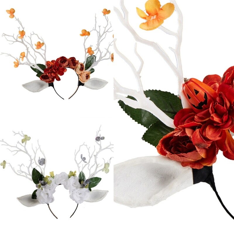 Reindeer Antler Headband for Women Girls Costume Party Photo Props  