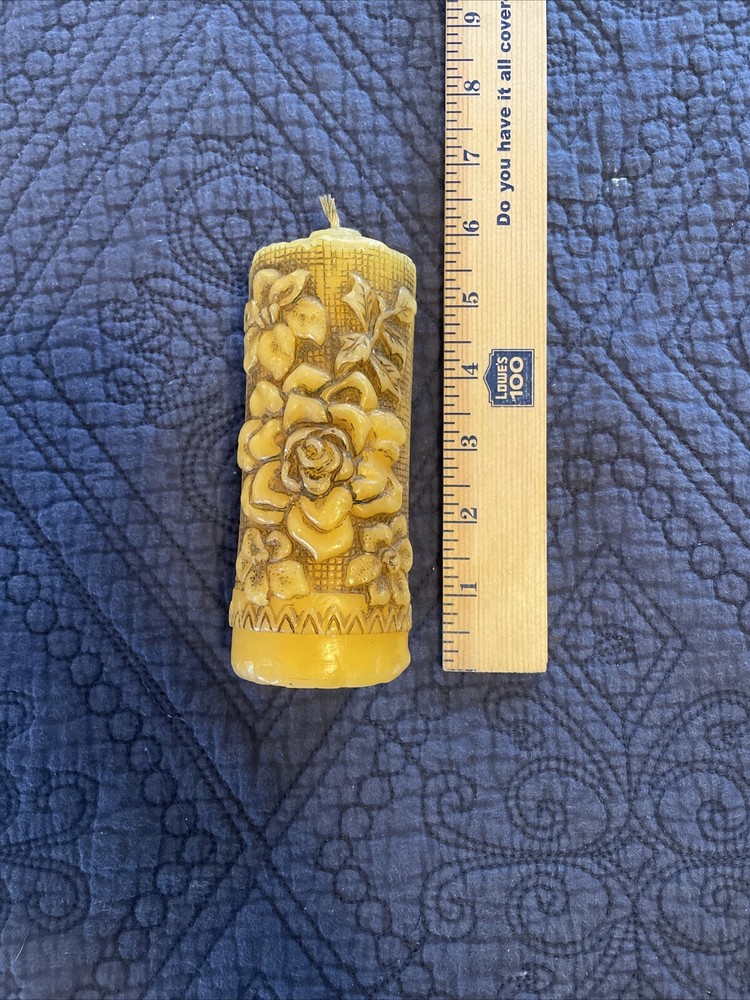 Vintage Hand Crafted Pillar Candle By  Reflections.  Made In Hong Kong.