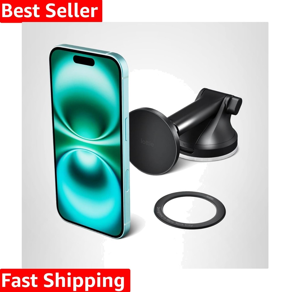 iTap 3 Magnetic Dash & Windshield Mount Car Phone Holder with Magnetic Ring A...