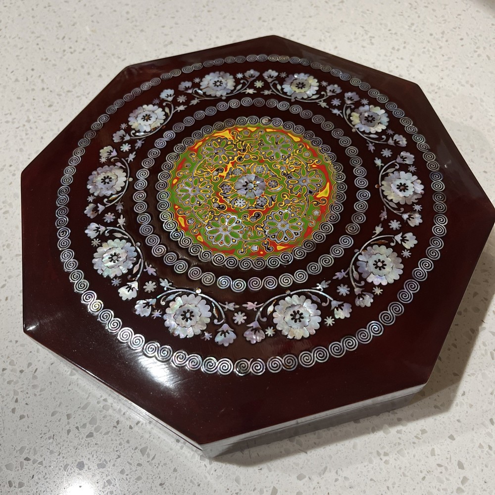 Lacquered Mother-of-Pearl Inlay Candy and Jewelry Box