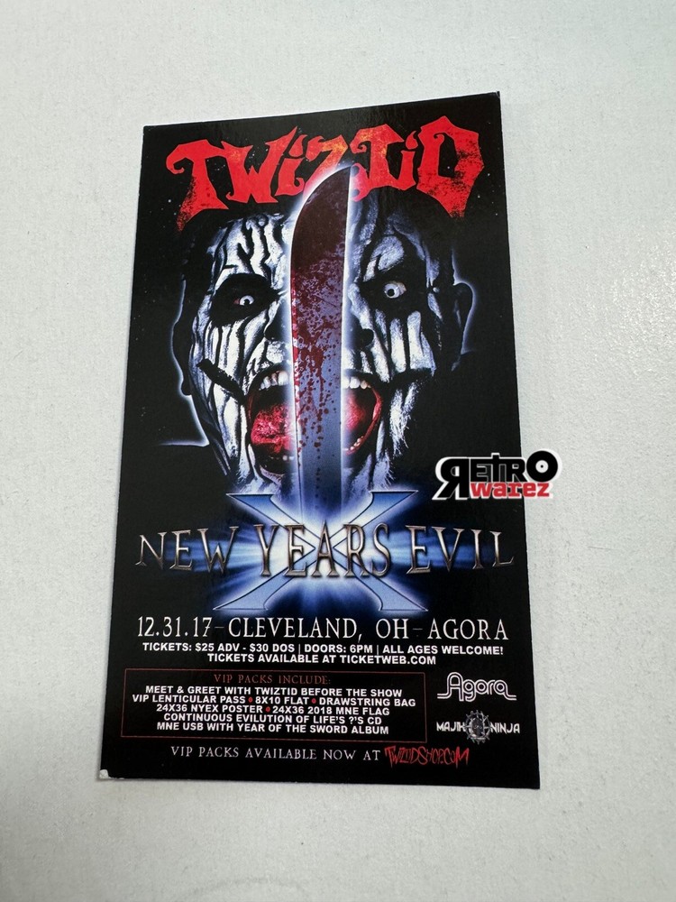 Twiztid - New Years Evil X 2017 Concert Small DS Flyer 3x5” King Gordy NYE-image