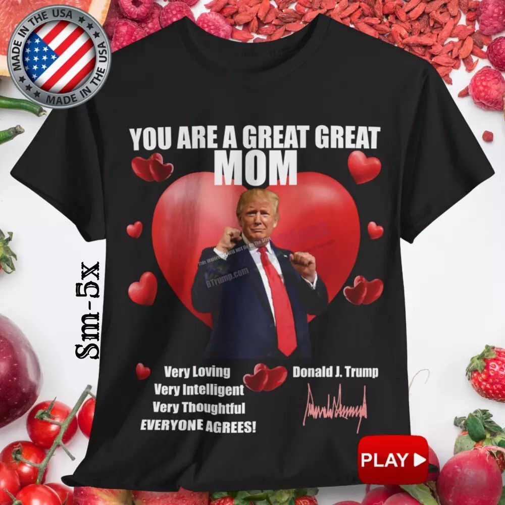 Mothers Day Trump T-Shirt Custom Black Signature Design Great Mom Gift-image