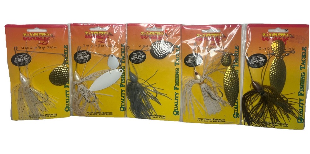 Lot of 5 Vintage WAZP Spinnerbaits 3/8 oz