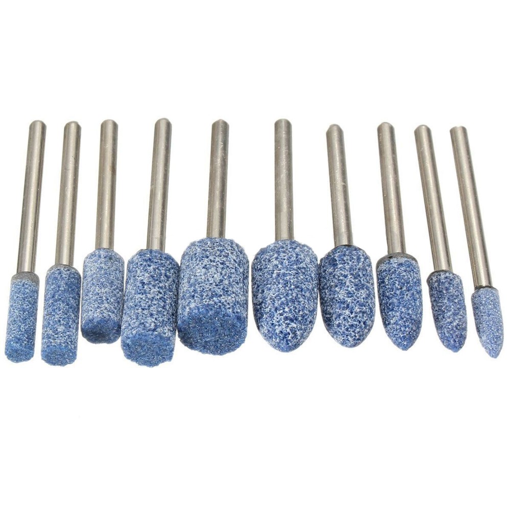 10Pcs 1/8 Inch Abrasive Mounted Grinding Stones for Rotary Dremel Tools