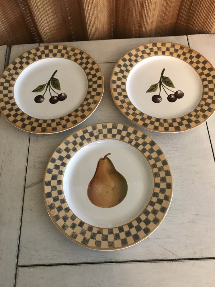 Vintage BLOCK Gear COUNTRY ORCHARD Salad Plates Set of 3