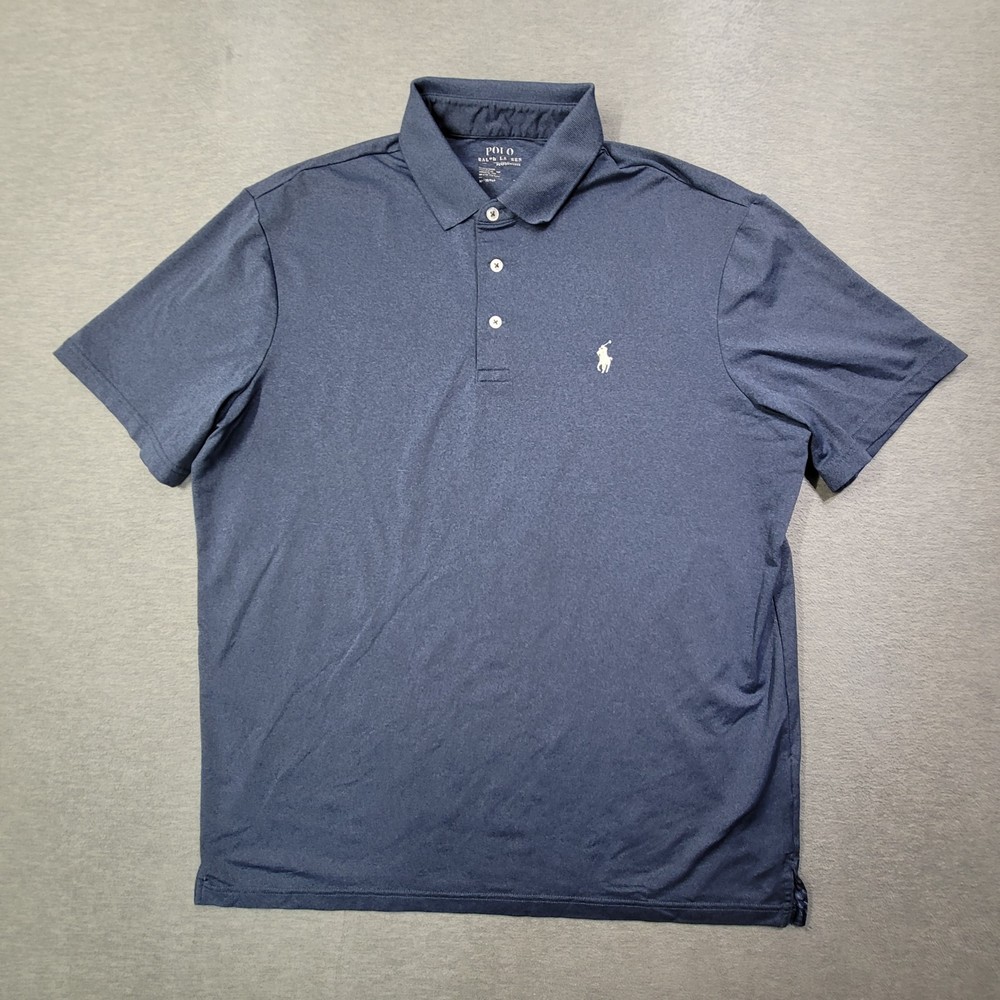 Polo Ralph Lauren Performance Polo Shirt Mens Medium Navy Stretch Golf Pony
