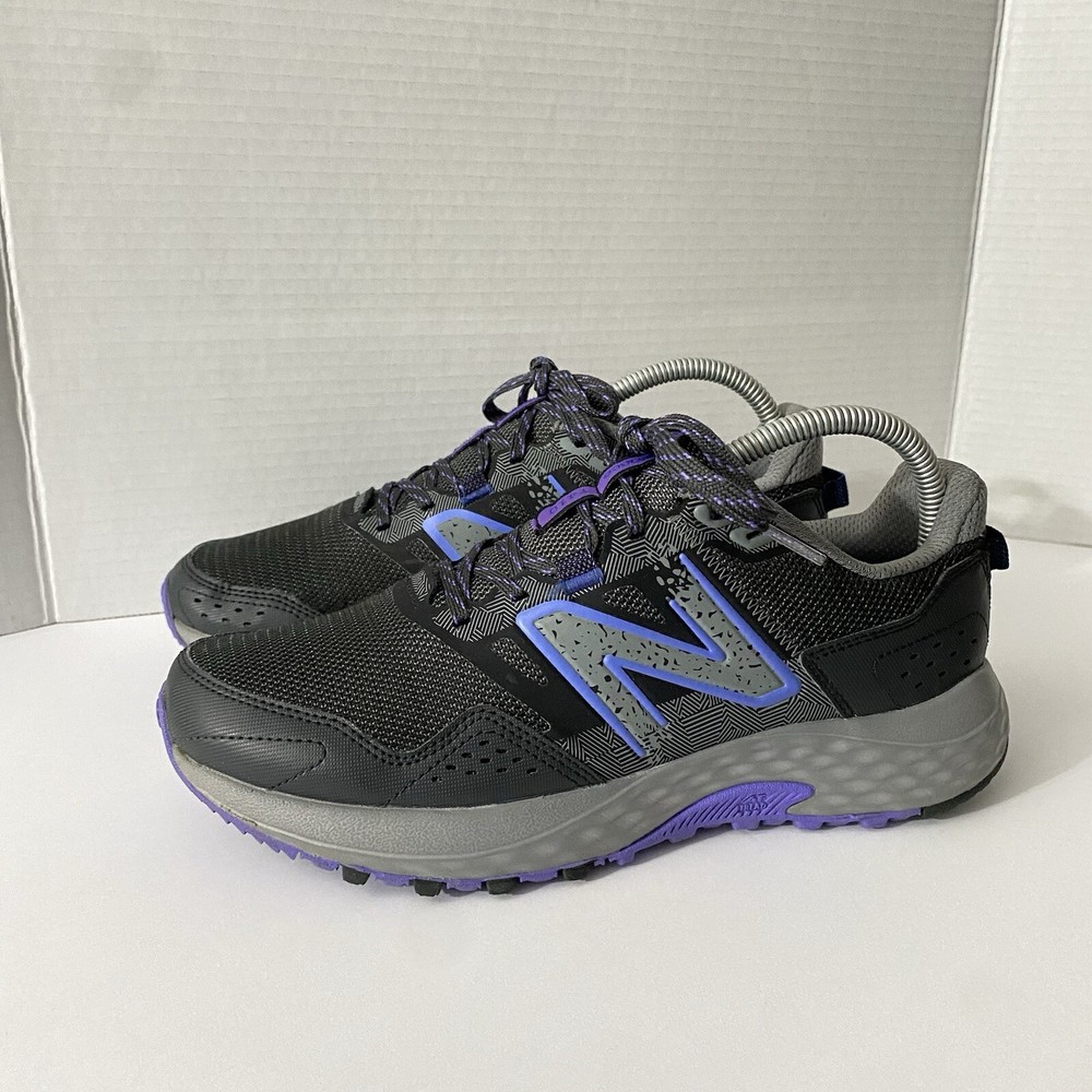 New Balance Women's 410 V8 Trail Running Shoe, Shadow Grey/Electric Indigo 9