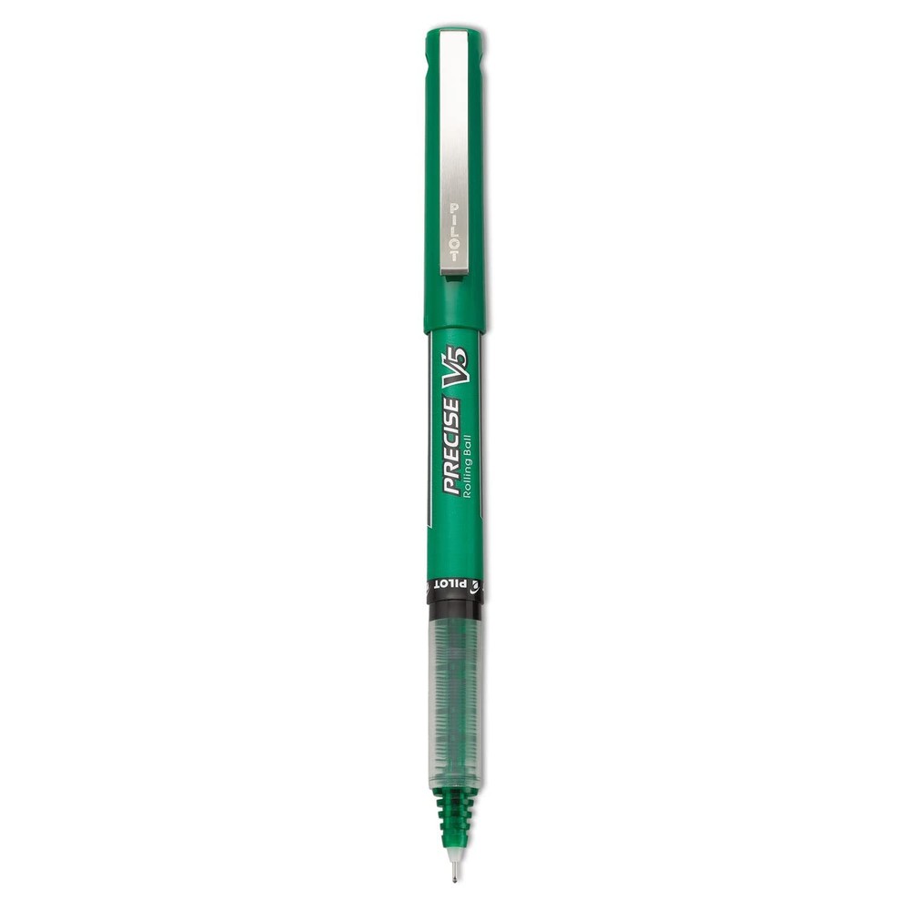 Pilot Precise V5 Stick Rolling Ball Pens, Extra Fine Point, Green Ink, Dozen ...