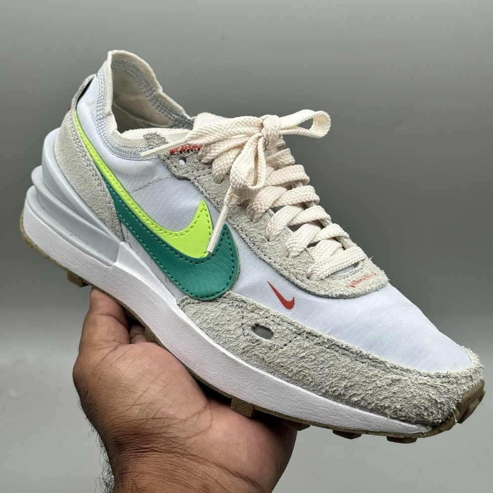 Nike Womens Size 5 Shoes Waffle One SE Low Double Swoosh Grey  Green DX4309-001