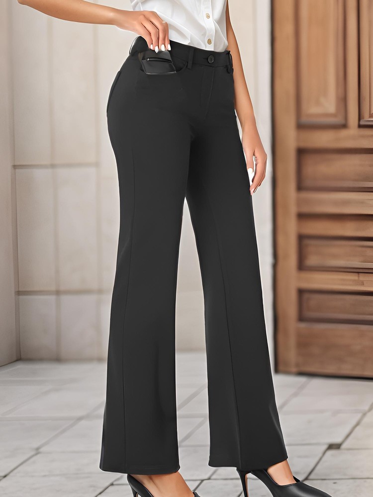 Women's Stretchy Bootcut Dress Pants with Pockets Size S/M/L/XL/XXL