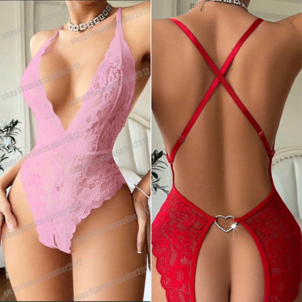 Sexy Lace Babydoll Nightwear with G-String for Women
