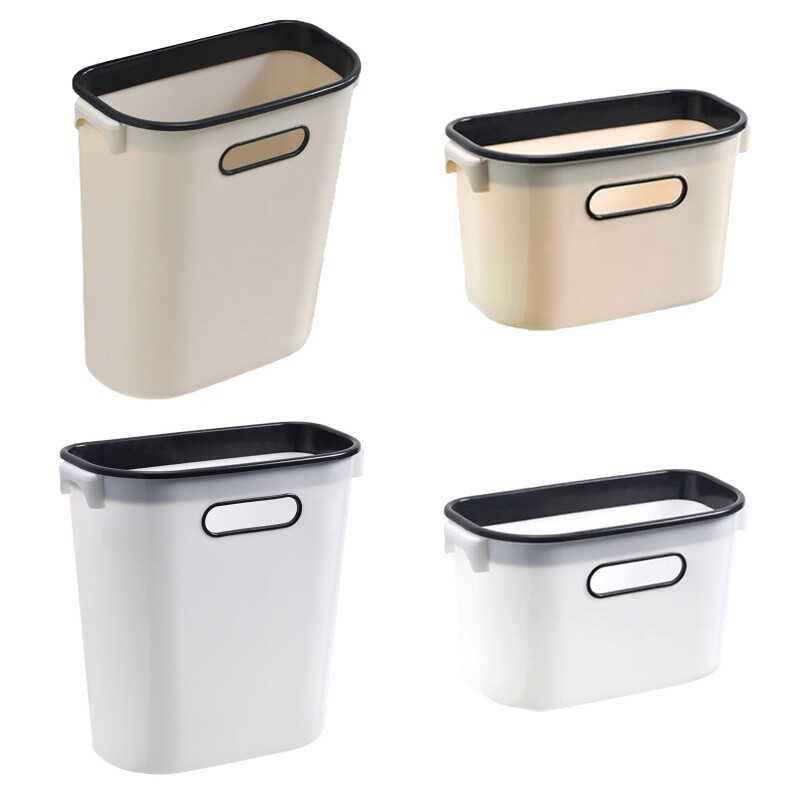 Kitchen Hanging Trash Can with Top Ring Handle Cabinet Door Garbage Bin Basket