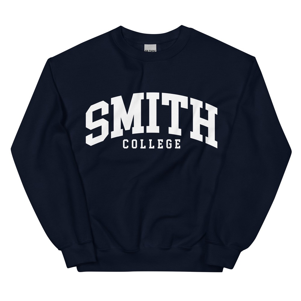 Smith College Sweatshirt, Crewneck Pullover University Vintage Style Font