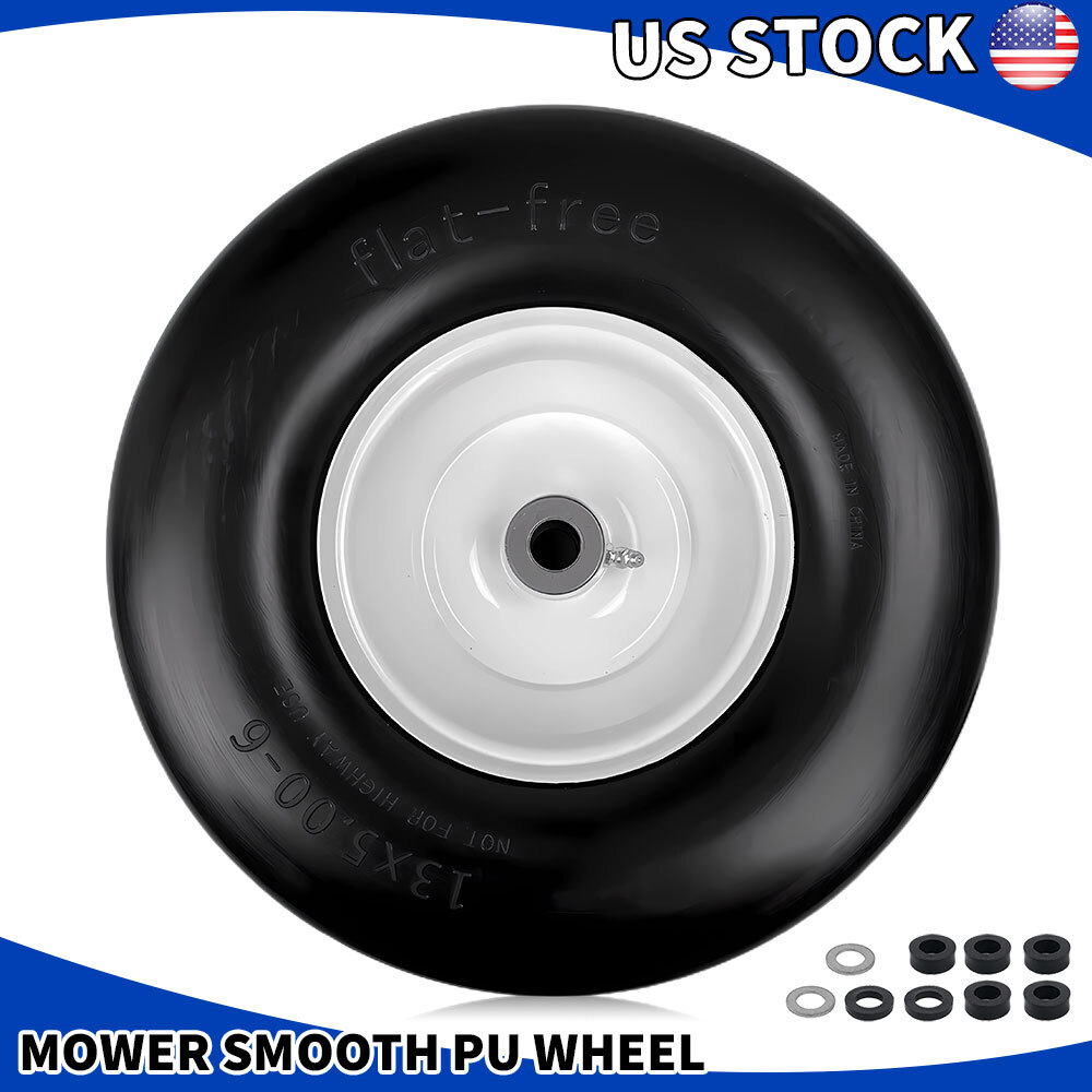 13x5.00-6 Flat Free Lawn Mower Tire Wheel Tractor Tire 3/4