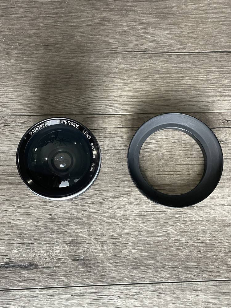 Vintage Camera Lens PANOWIDER SUPERWIDE Made Japan 49-52 w/ Hood & Case