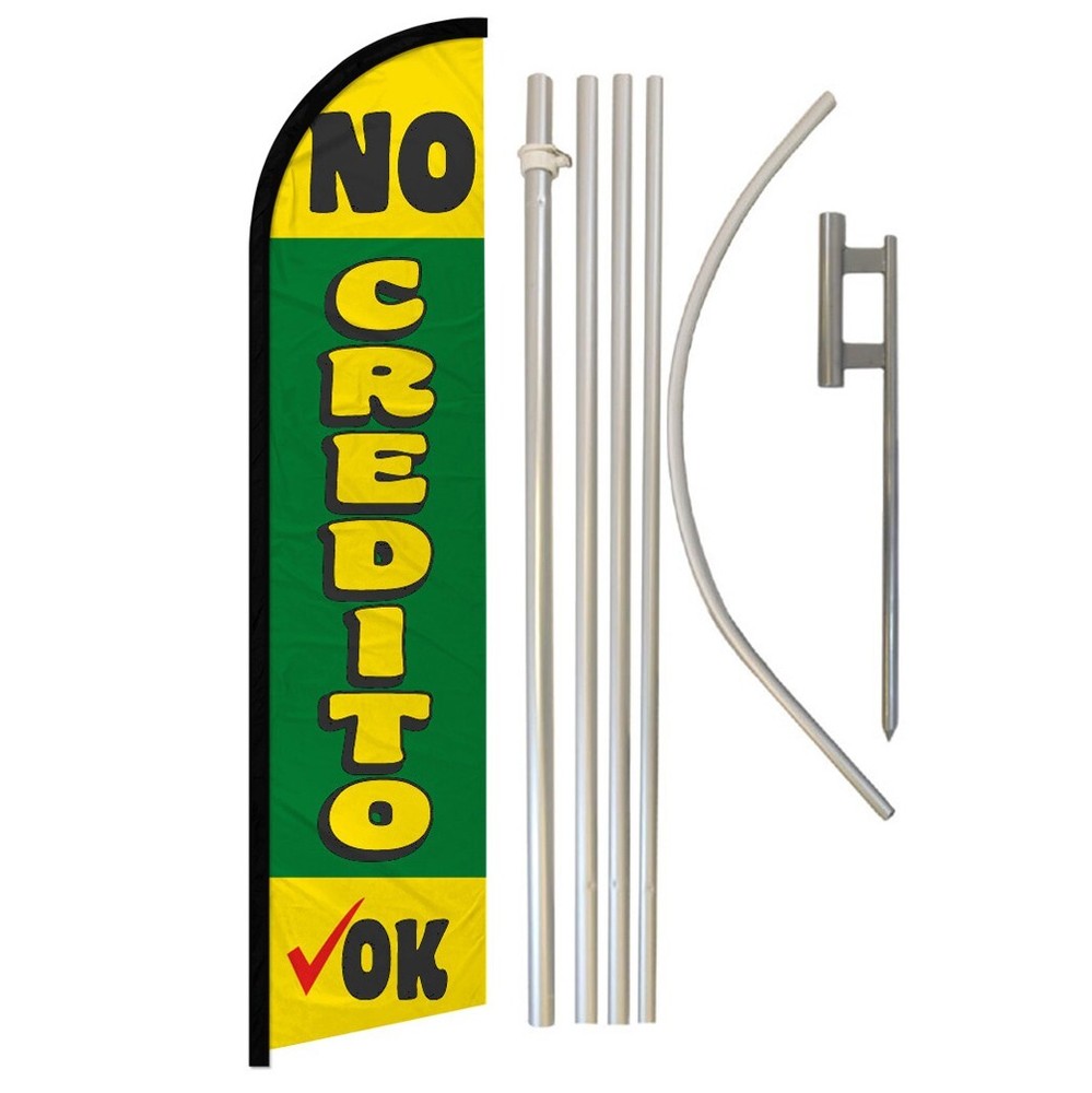 No Credit OK Full Curve Windless Swooper Flag Pole Kit for Dealerships