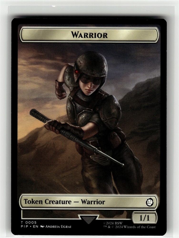 WARRIOR // FOOD (0012) DOUBLE-SIDED TOKE Fallout Commander #5//12 PIP(NM+)(MTG)