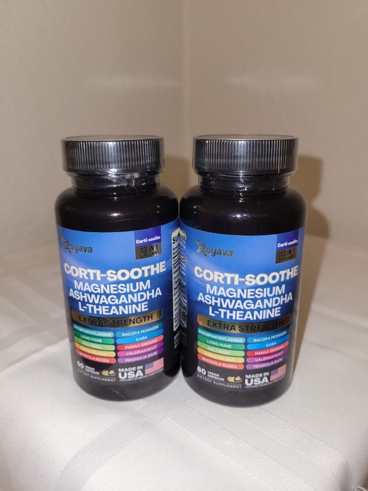 Zoyava Corti-Soothe Cortisol Supplement 60 Count Each One. 2 Bottles -USA-