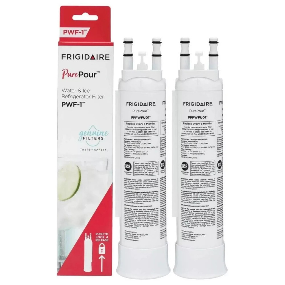2 pack Frigidaire FPPWFU01 PWF-1 Refrige PurePour Water &Ice Refrigerater Filter