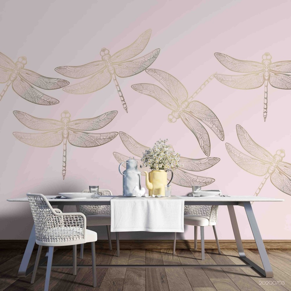 3D Insects Dragonfly Wall Murals Wallpaper Murals Wall Sticker