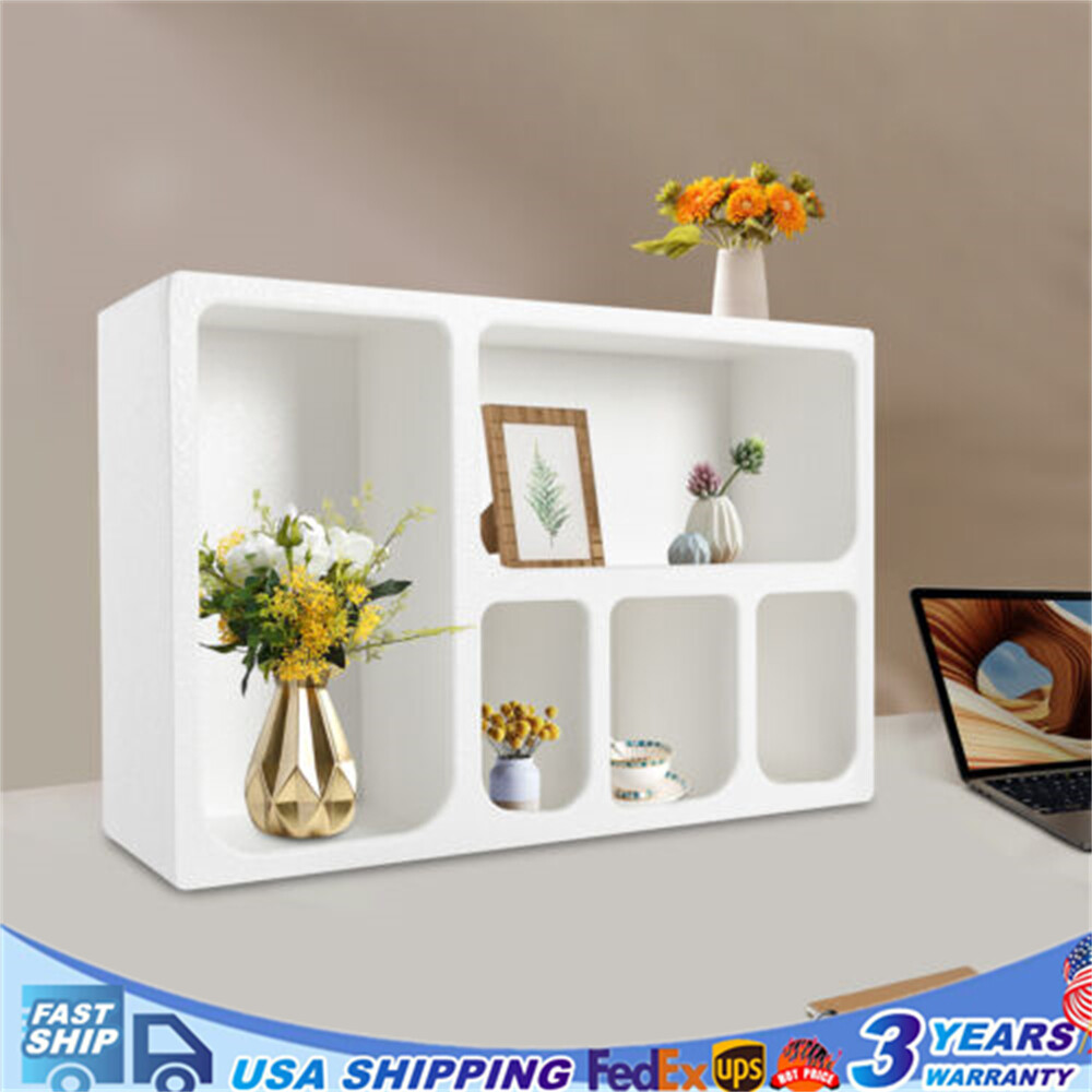 Modern MDF Storage Cabinet with 5 Compartments and Shelves for Home Decor