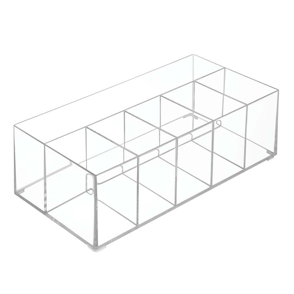 Clear 6-Compartment Makeup Organizer for Dressing Table