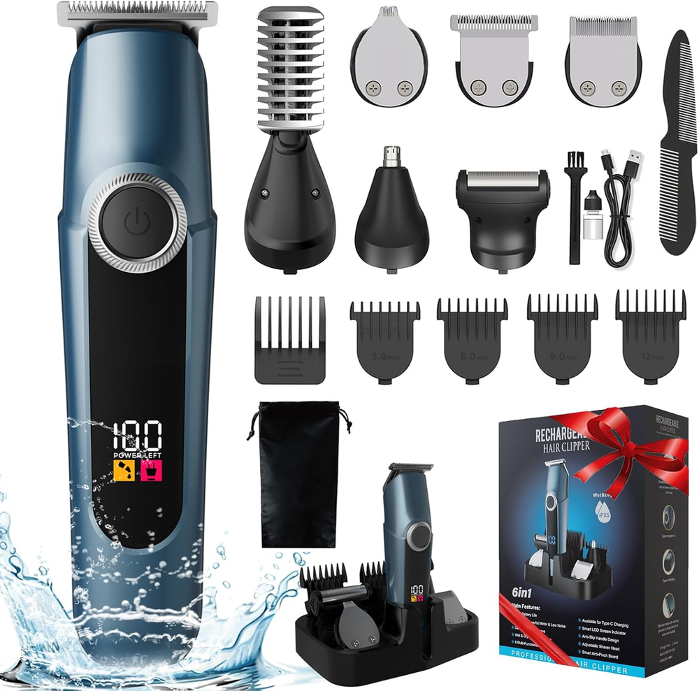 Hair Beard Trimmer With Clipper Nose Eyebrow Mustache Face Neck Rechargeable