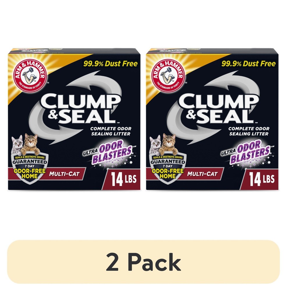 2-Pack Clump & Seal Multi-Cat Clumping Litter for Odor Control 14 lb