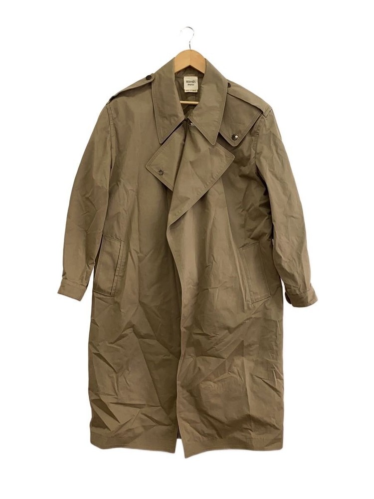 Hermes Trench Coat/40/Cotton/Cml/Plain 6533