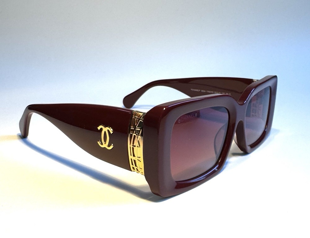 Chanel Plum Gradient Acetate Sunglasses with Gold Frame