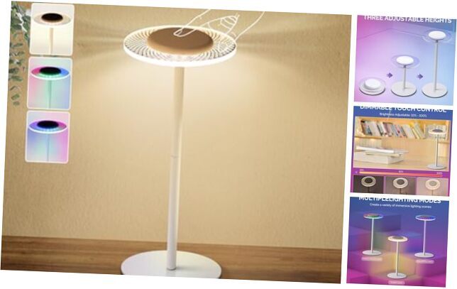 Cordless Table Lamp Rechargeable - RGB Color Changing Bedside White 1 Pack