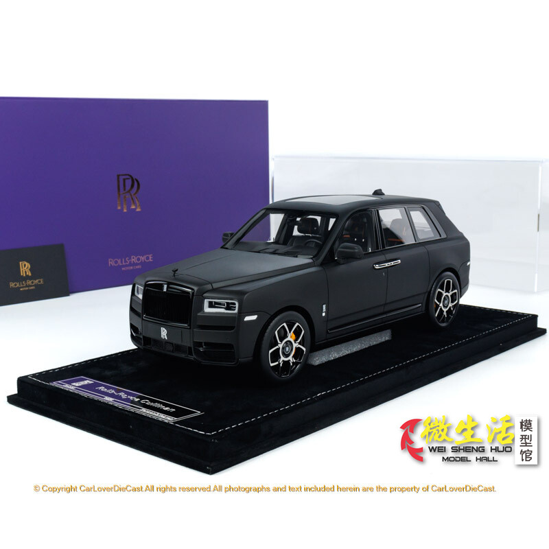 New Resin HH 1:18 Scale Rolls-Royce Cullinan BB Matte Black Car Model Collection