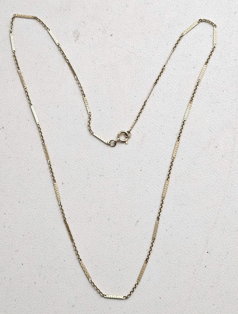 Vintage 14K Gold Fancy Link Chain Necklace 18-1/8
