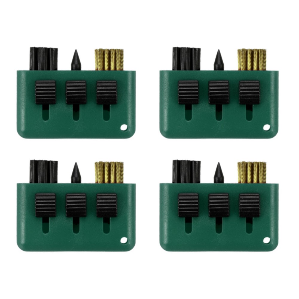 4-Pack Golf Club Brush with 3-in-1 Groove Cleaner in Green