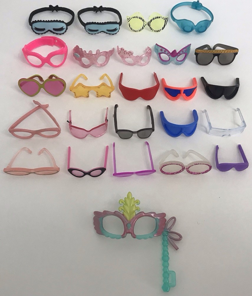 Doll Sunglasses Lot Of 25 Pairs Various Brands Barbie, LOL, Plus Others