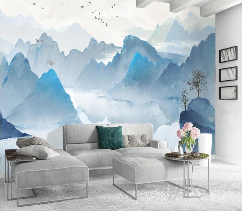 3D Blue Mountain ZHUA26742 Wallpaper Wall Murals Removable Self-adhesive Ann
