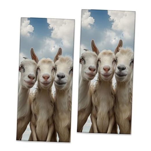 Soft Microfiber Hand Towels 2-Pack 14.5x28 Inches Bath Towel Goat Logo