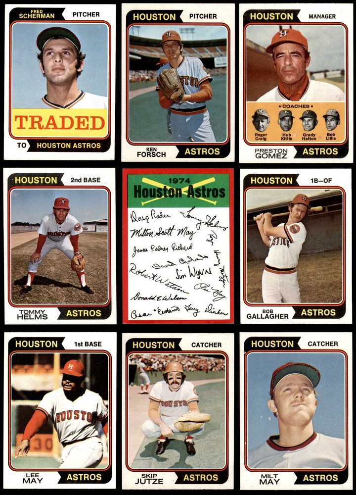 1974 Topps Houston Astros Team Set 8 Cards NM/MT Condition