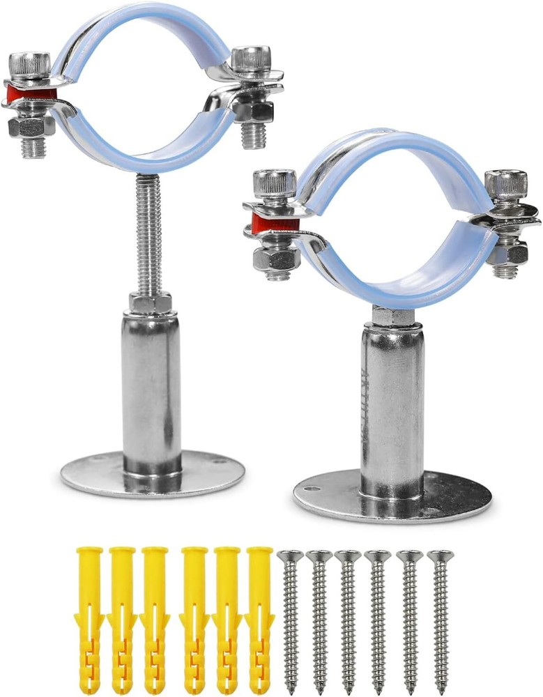 2 Inch Wall Mount Ceiling Mount Pipe Support,2 Pcs Adjustable Stainless Steel...