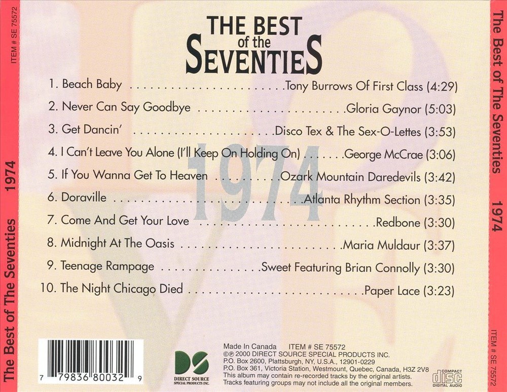 VARIOUS ARTISTS 1974 NEW CD