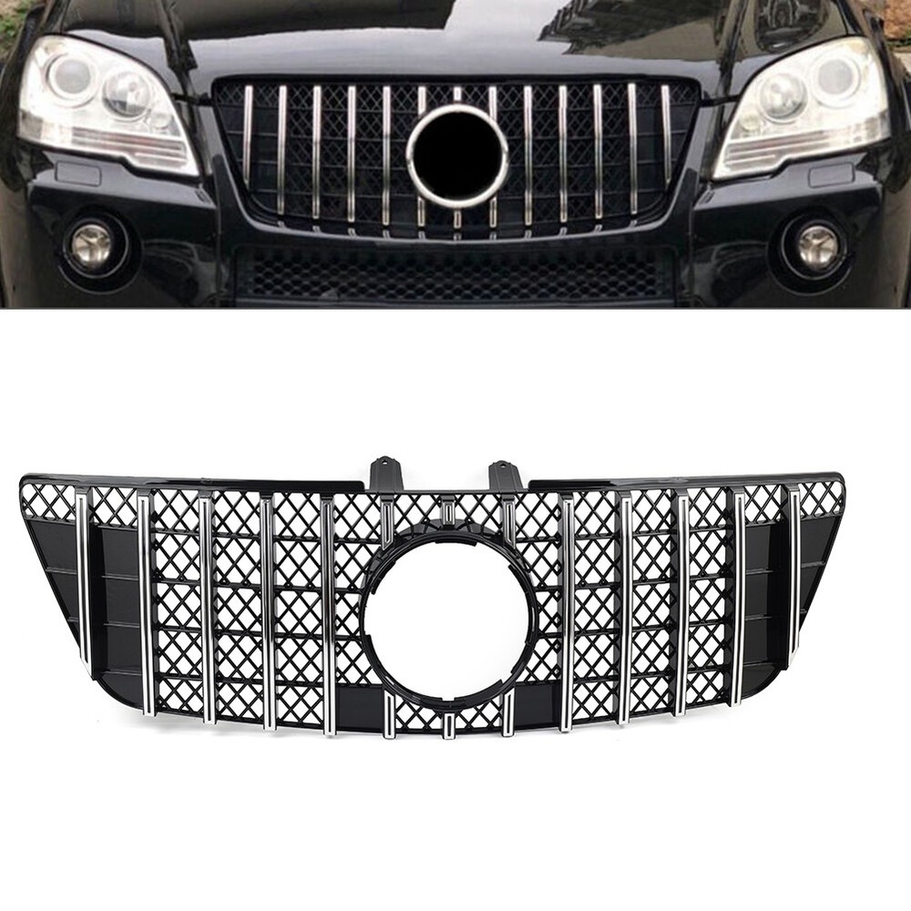GTR Style Front Bumper Hood Diamond Grille For 2009-2012 Mercedes ML W164